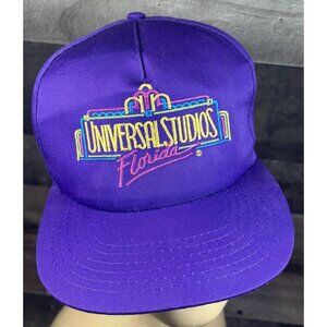Vtg 1989 Universal Studios Florida Hat Adjustable Purple Trucker Snap Back NWT
